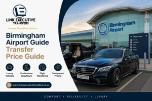Birmingham Airport transfer price guide with luxury chauffeur car