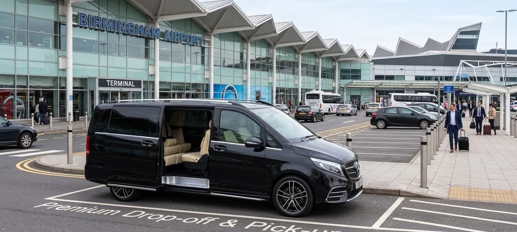 Pre-booked executive airport transfer in Birmingham with a professional chauffeur