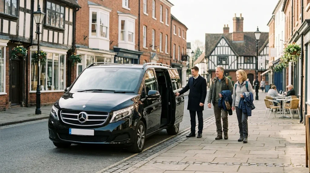 Mercedes-Benz V-Class return transfer after a balloon flight in Kenilworth, Warwickshire