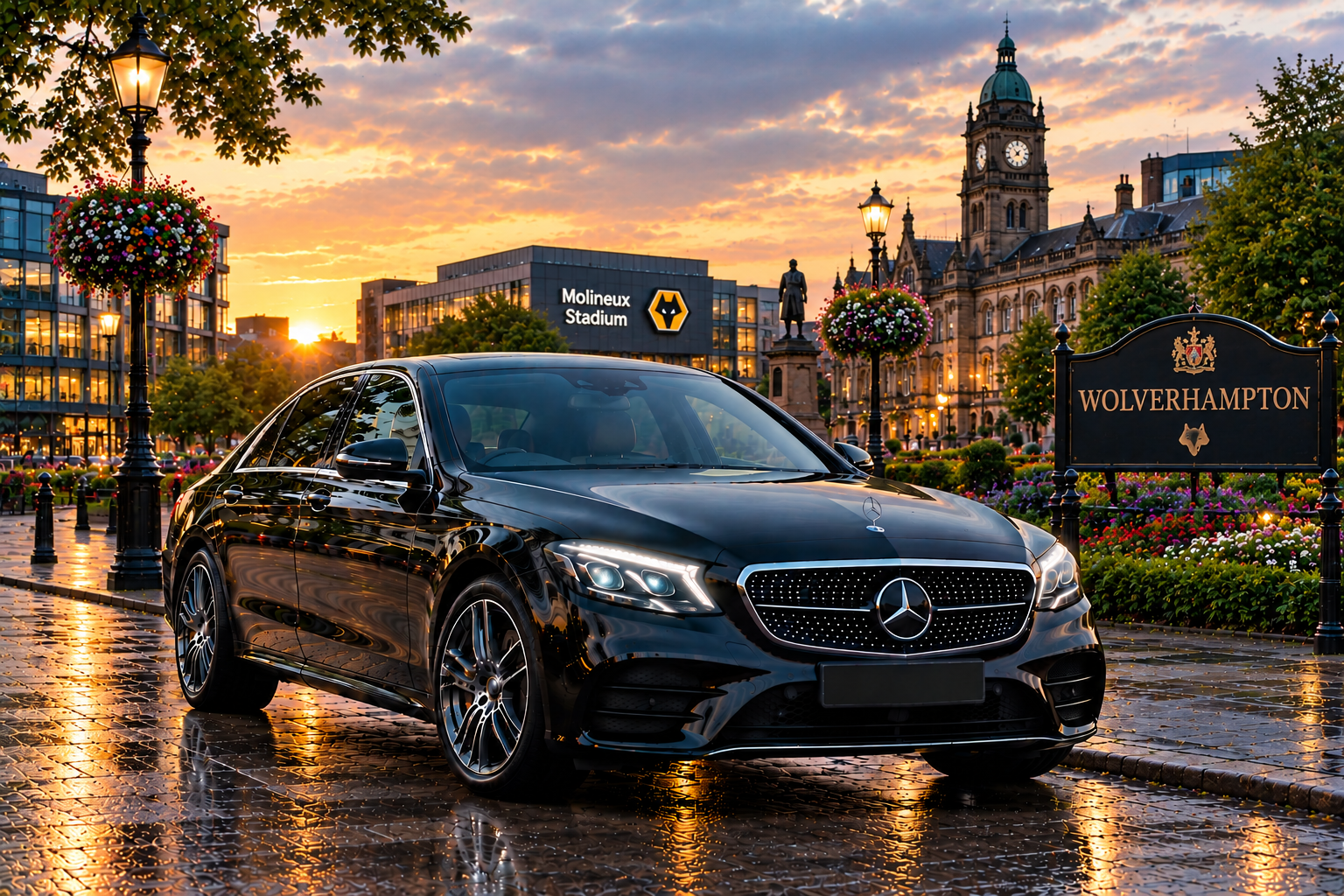 Mercedes-Benz at Wolverhampton Sunset